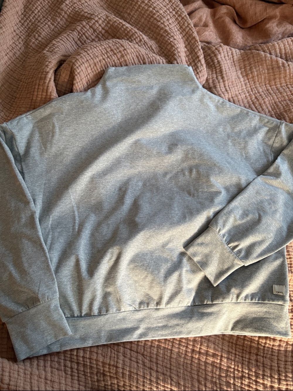 Vuori Granite Funnel Neck Gray Mockneck Sweatshirt